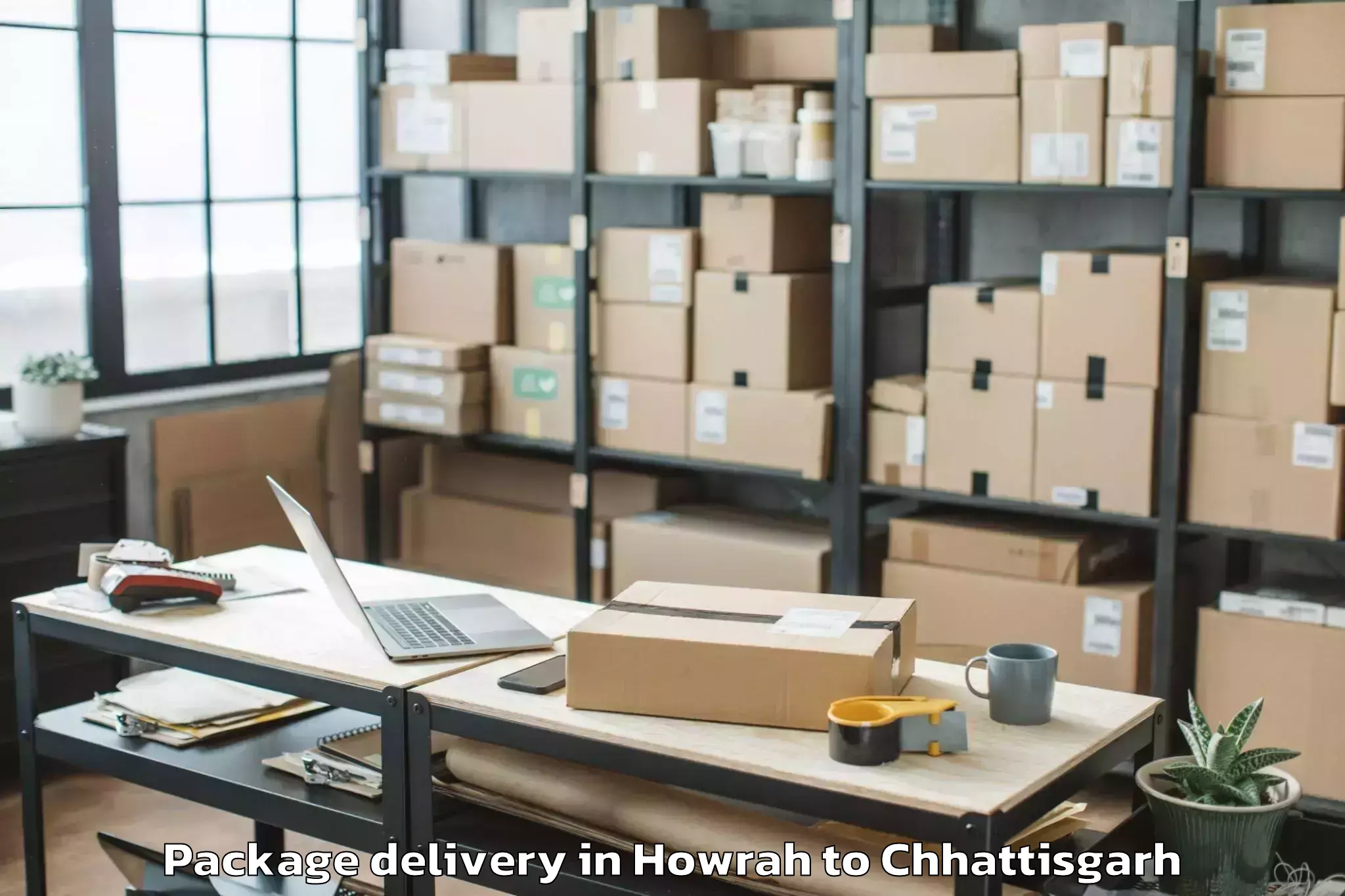 Leading Howrah to Kawardha Package Delivery Provider